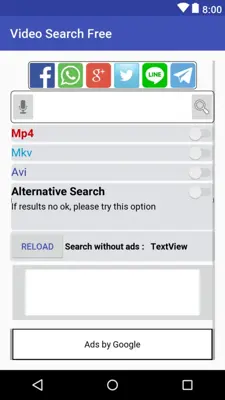 Video Search Free android App screenshot 0